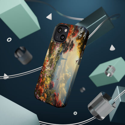 Introducing the "Floral Haven" Cell Phone Case – Where Nature and Urban Marvels Converge! -MagSafe Tough Cases