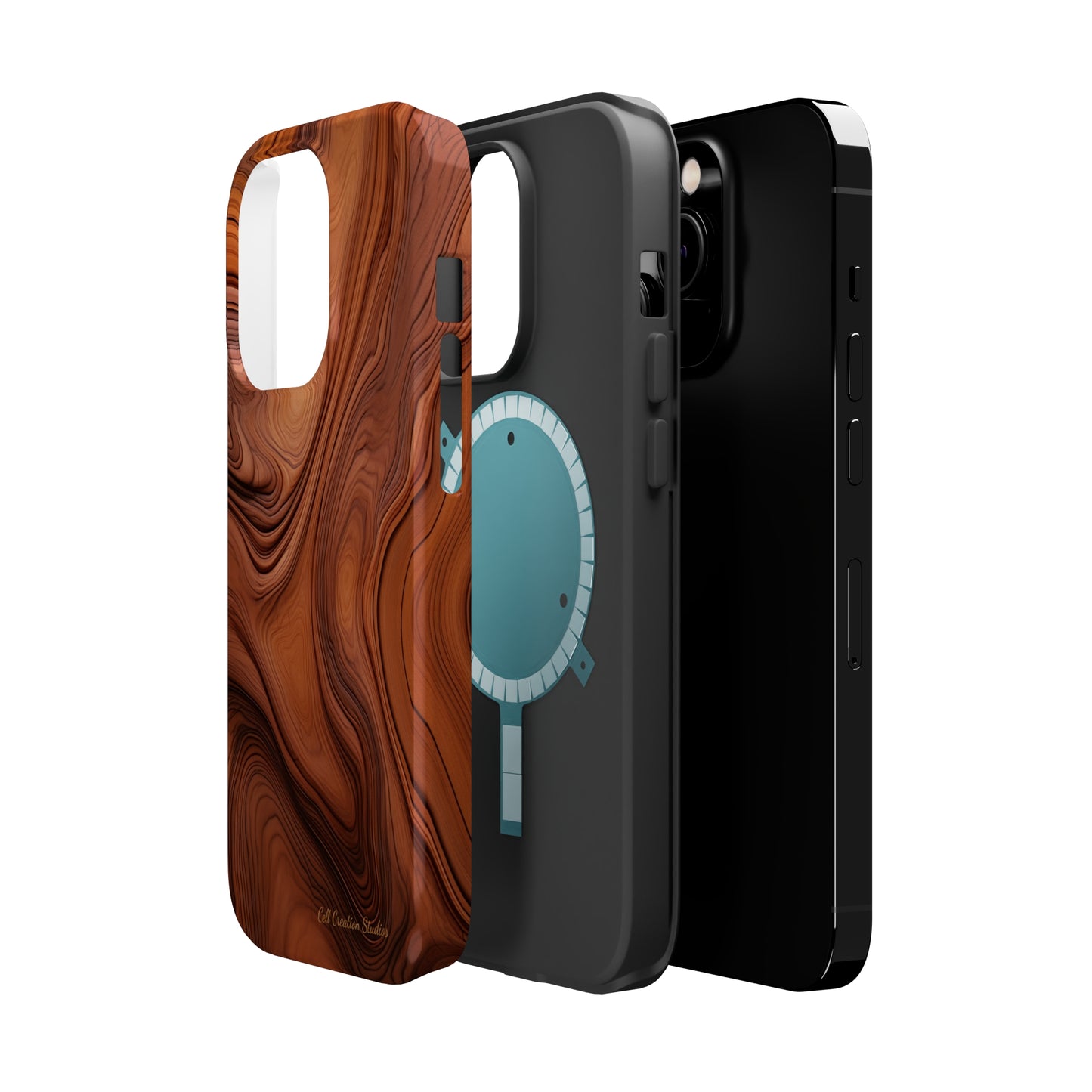 The "Natural Elegance" Wood Pattern Phone Case -MagSafe Tough Cases