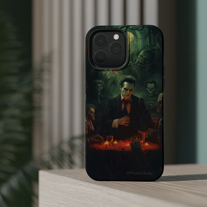 Introducing the "Dracula's Halloween Soiree" Cell Phone Case – Join the Spooky Gathering -MagSafe Tough Cases