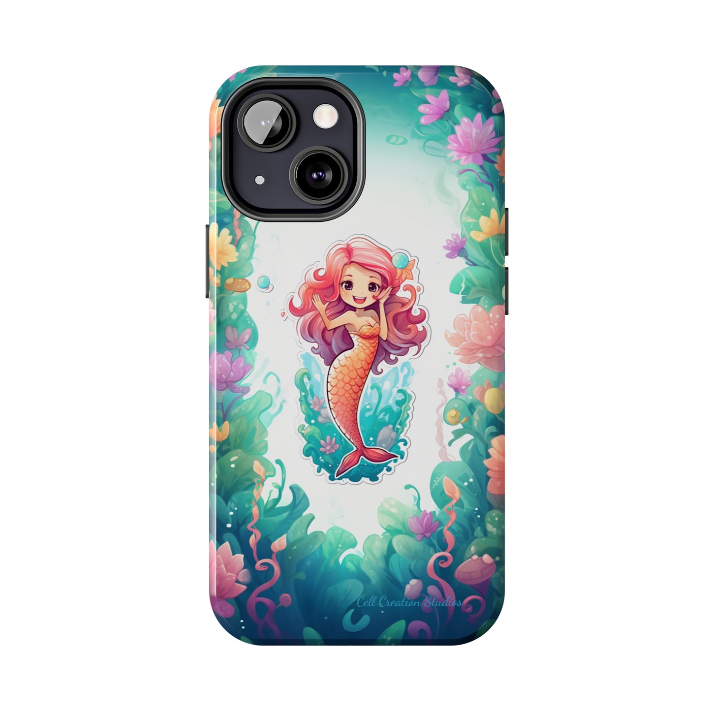 "Pink Seaflower Mermaid" -Tough iPhone Cases