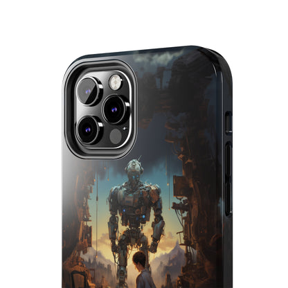 Introducing the "Mechanical Bond" Cell Phone Case – Witness a Captivating Moment of Giant Robot and Boy -Tough Phone Cases