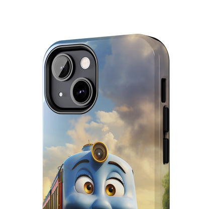 The "Smiling Blue Train" Phone Case -Tough Phone Cases