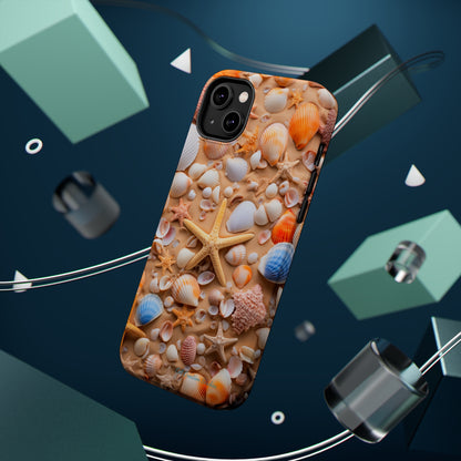 "Seaside Serenity Phone Case: Starfish and Seashells" -MagSafe Tough Cases