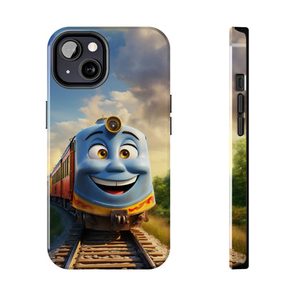 The "Smiling Blue Train" Phone Case -Tough Phone Cases