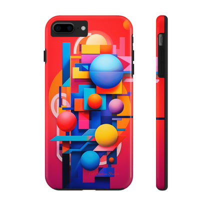 The "Geometric Red Background" Cell Phone Case- Upgrade Your Phone's Aesthetics -Tough Phone Cases