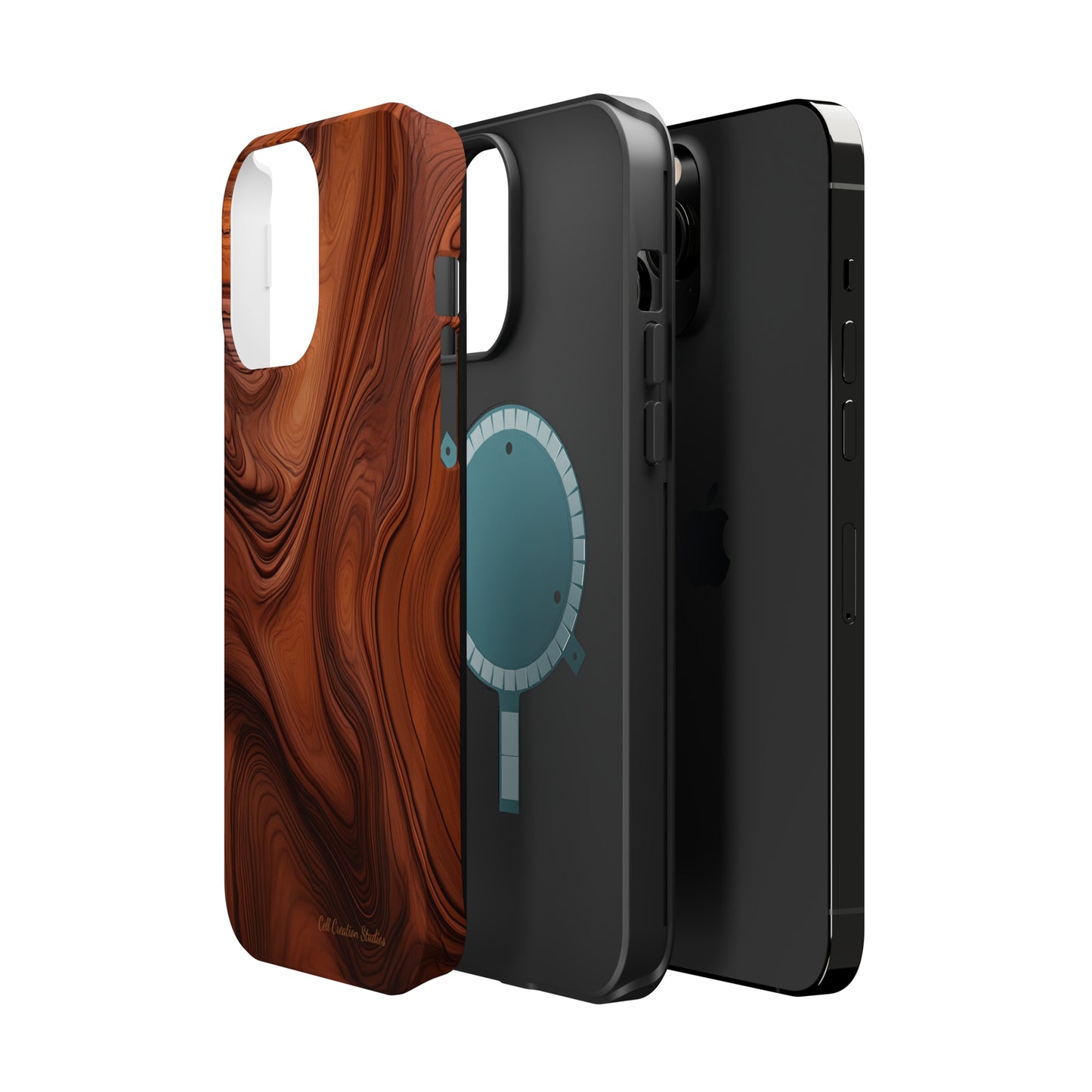 The "Natural Elegance" Wood Pattern Phone Case -MagSafe Tough Cases