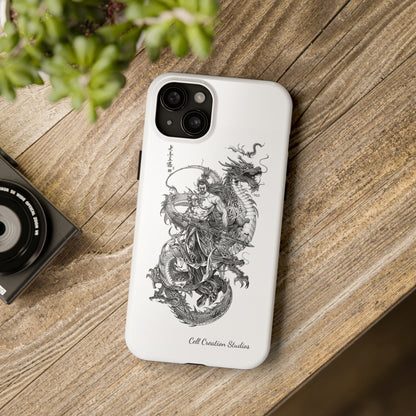 "Samurai and Dragon Sketch" -Tough iPhone Cases