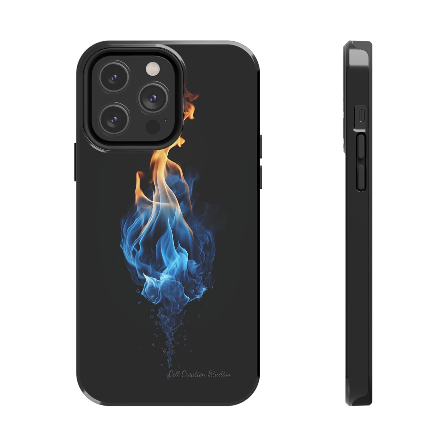 "Elegant Blue and Orange Flame" Phone Case: Ignite Your Style -Tough Phone Cases