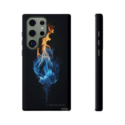 "Elegant Blue and Orange Flame" Phone Case: Ignite Your Style -Tough Cases