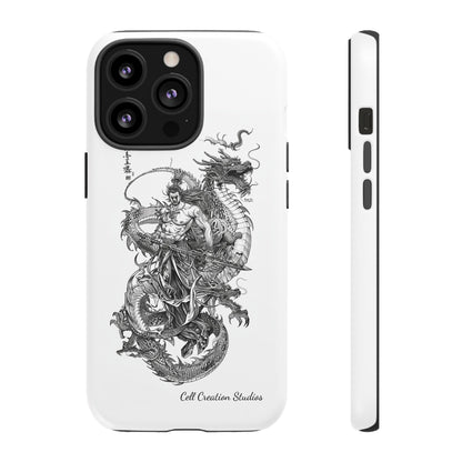 "Samurai and Dragon Sketch" -Tough iPhone Cases