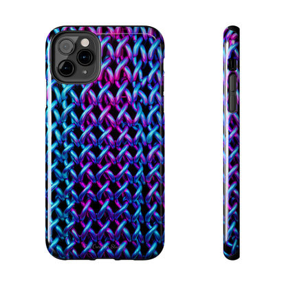 Introducing the "Neon Chainlink Glow" Cell Phone Case – Illuminate Your Style with Vibrant Chain Pattern Design -Tough Phone Cases