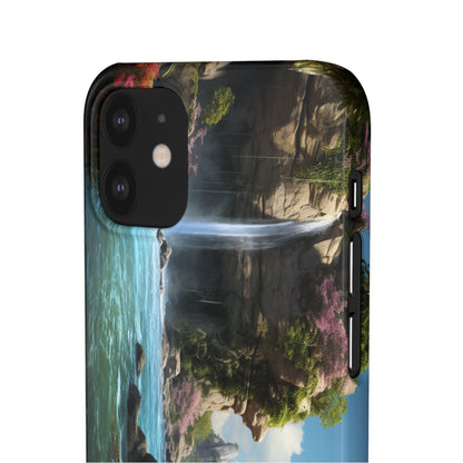 Introducing the "Nature's Cascade" Cell Phone Case – Capture Majestic Beauty with Rock Cliffs and Waterfall! -Snap Cases