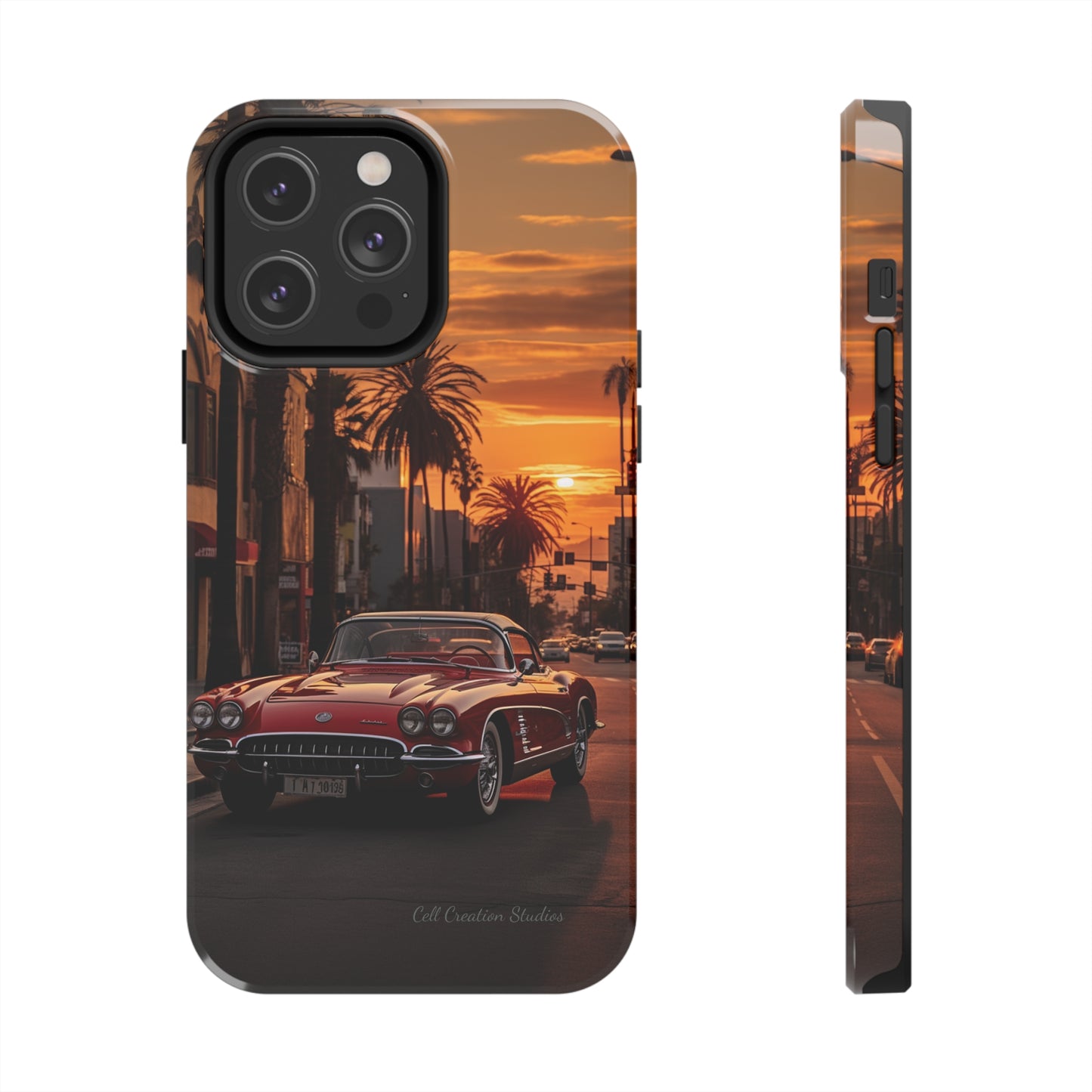 "Sunset Boulevard Classic Red Car" Cell Phone Case -Tough Phone Cases