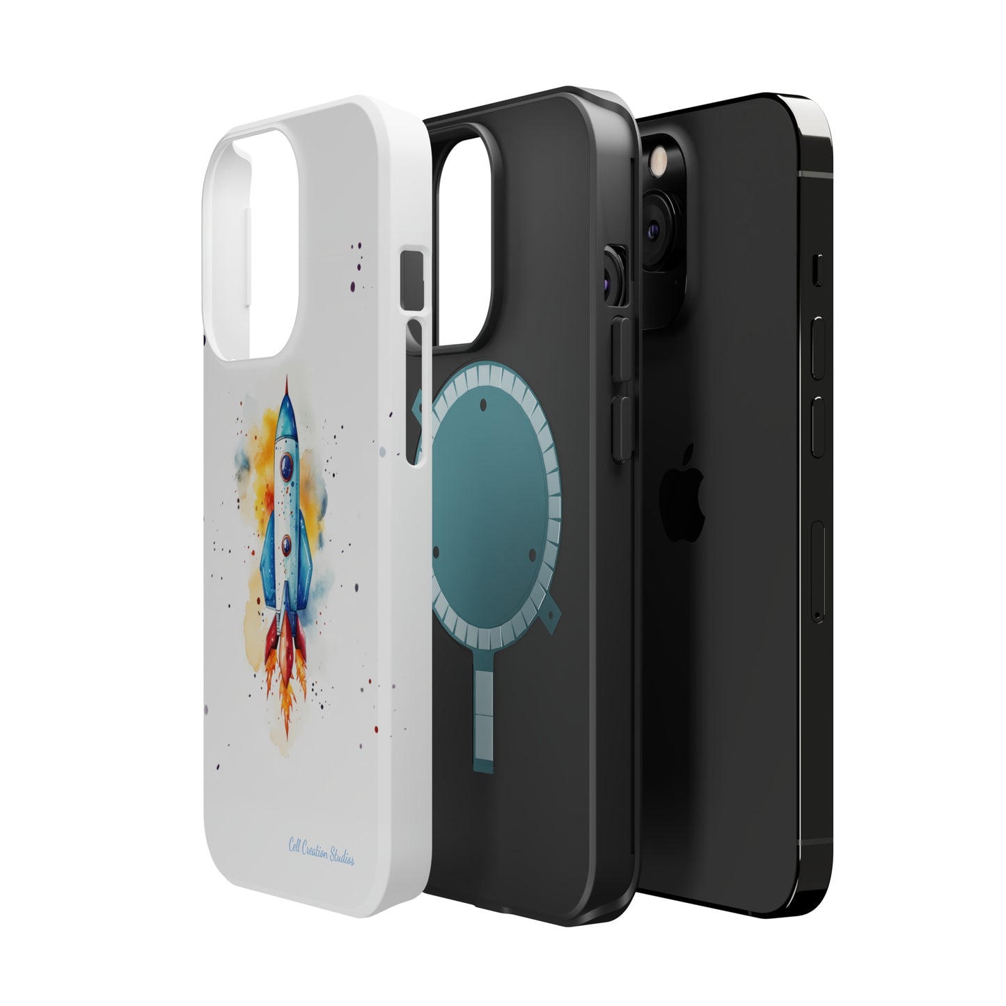 Introducing our "Cosmic Rocket" Cell Phone Case – Where Style Meets Adventure -MagSafe Tough Cases