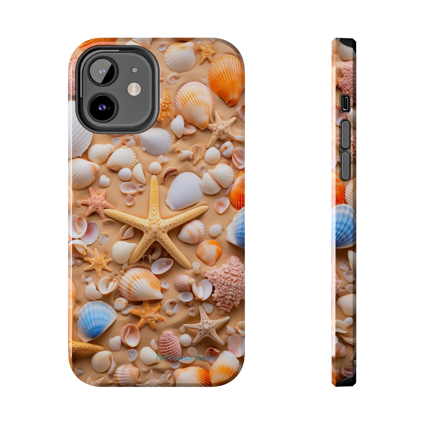 "Seaside Serenity Phone Case: Starfish and Seashells" -Tough Phone Cases