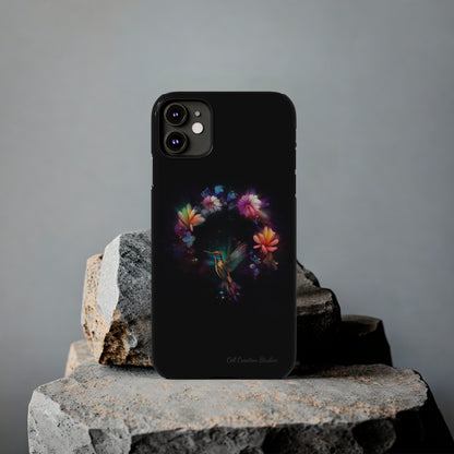 Introducing the "Floral Harmony Hummingbird" Cell Phone Case – Where Elegance Meets Nature -Slim Phone Cases