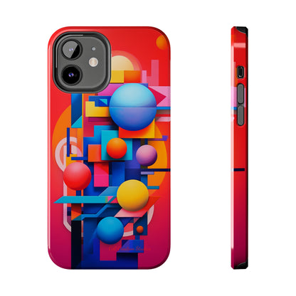 The "Geometric Red Background" Cell Phone Case- Upgrade Your Phone's Aesthetics -Tough Phone Cases