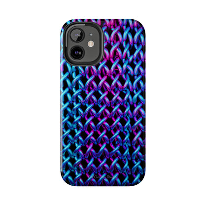 Introducing the "Neon Chainlink Glow" Cell Phone Case – Illuminate Your Style with Vibrant Chain Pattern Design -Tough Phone Cases