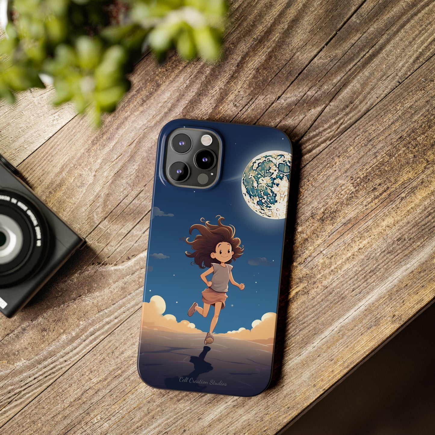 Introducing the "Moonlit Runner" Cell Phone Case – Embrace Adventure with a Captivating Moonlit Design -Slim Phone Cases