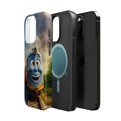 The "Smiling Blue Train" Phone Case -MagSafe Tough Cases