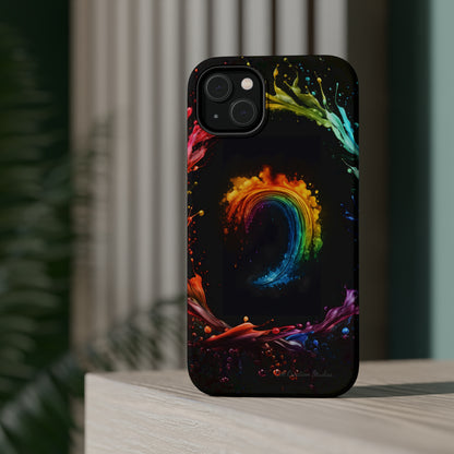 "Vibrant Swirls Painted on Black" Cell Phone Case -MagSafe Tough Cases