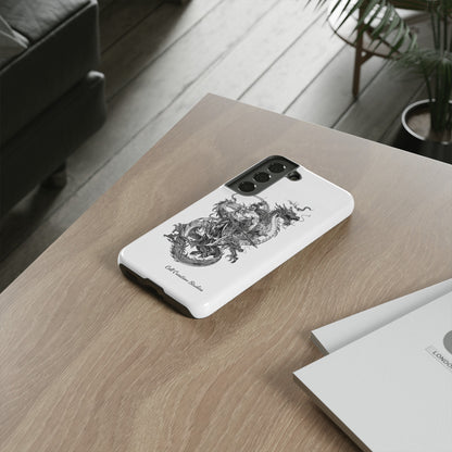 "Samurai and Dragon Sketch" -Tough Samsung Galaxy Cases