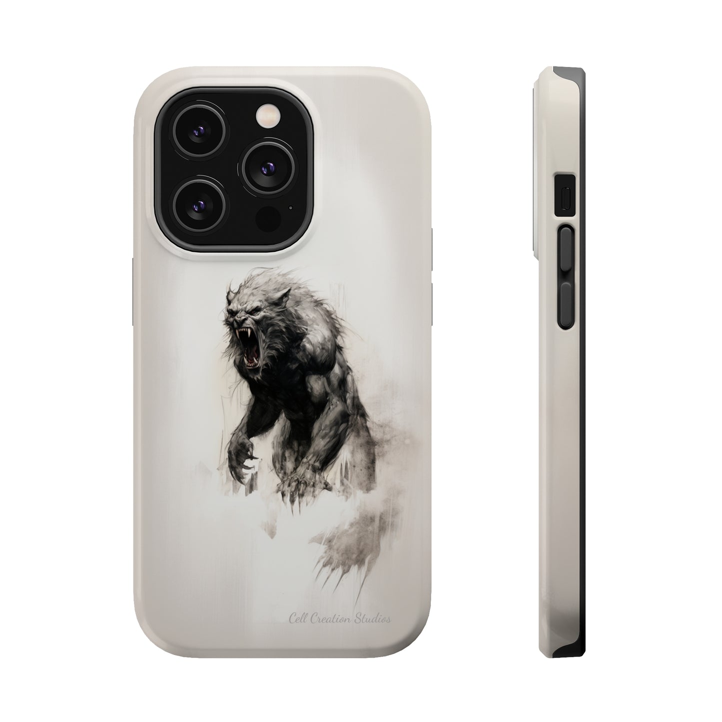 "Moonlit Shadow" Werewolf Sketch Cell Phone Case -MagSafe Tough Cases