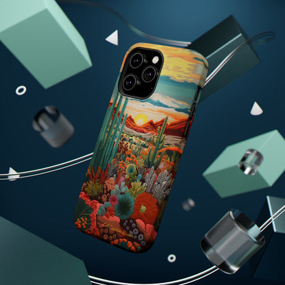 "Desert Bloom Embroidery" -MagSafe Tough iPhone Cases