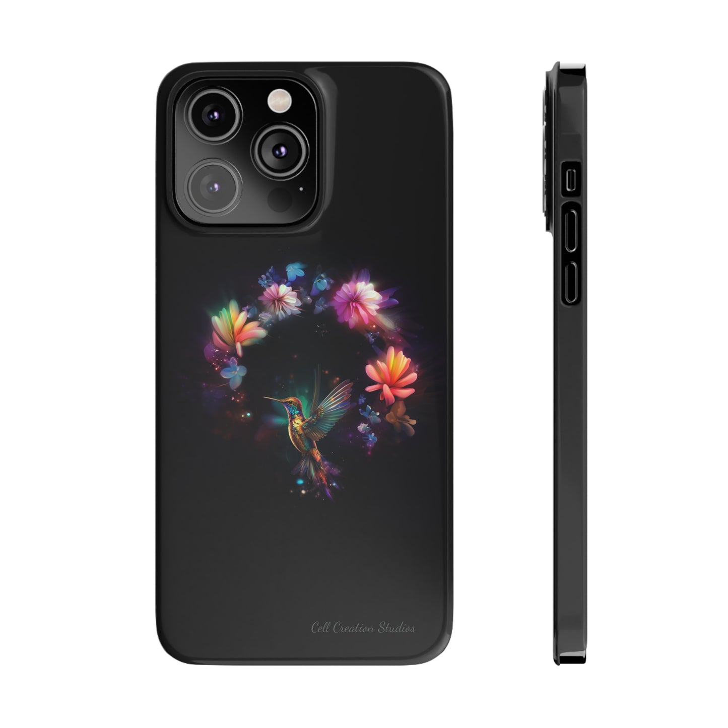 Introducing the "Floral Harmony Hummingbird" Cell Phone Case – Where Elegance Meets Nature -Slim Phone Cases