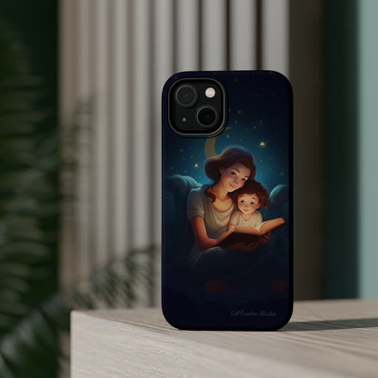 Introducing the "Bedtime Story Bliss" Cell Phone Case – Cherish Heartwarming Moments with Every Glance -MagSafe Tough Cases