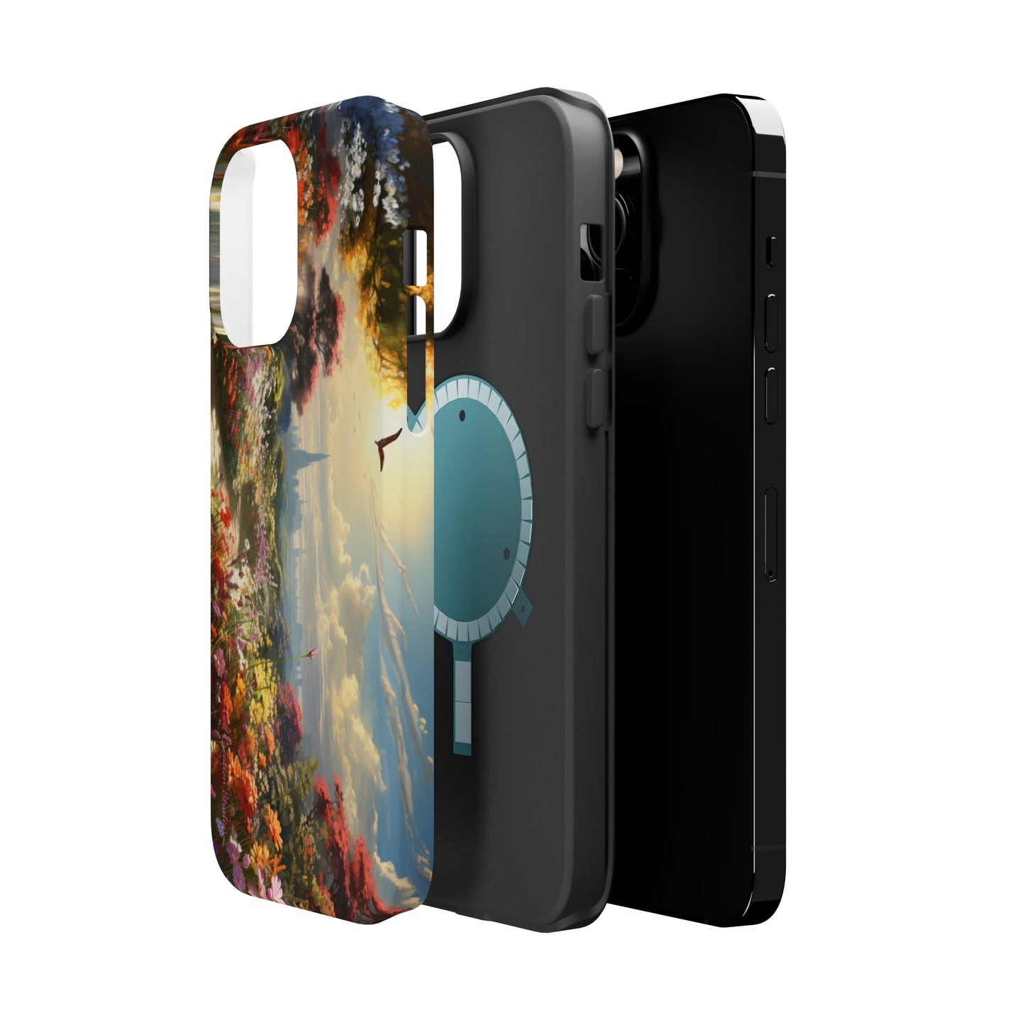 Introducing the "Floral Haven" Cell Phone Case – Where Nature and Urban Marvels Converge! -MagSafe Tough Cases