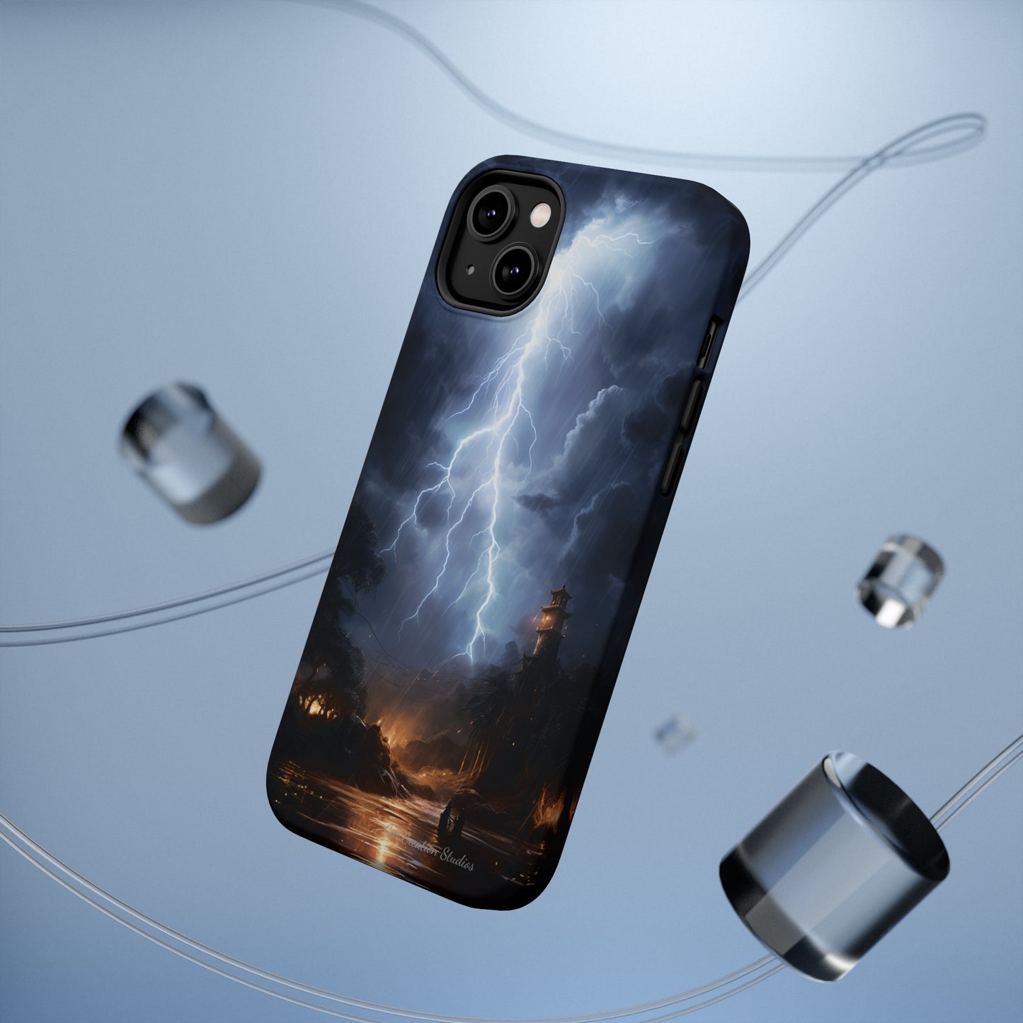 Introducing the "Electric Skies" Cell Phone Case – Unleash the Power of the Storm -MagSafe Tough Cases