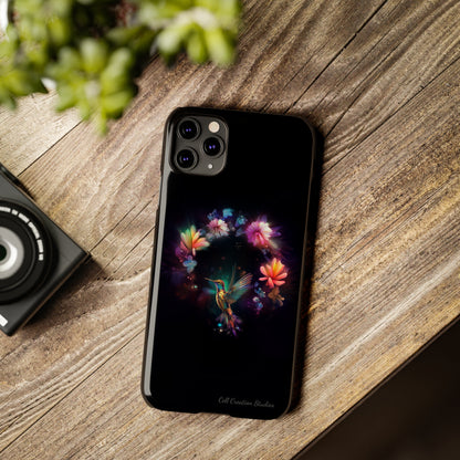 Introducing the "Floral Harmony Hummingbird" Cell Phone Case – Where Elegance Meets Nature -Slim Phone Cases