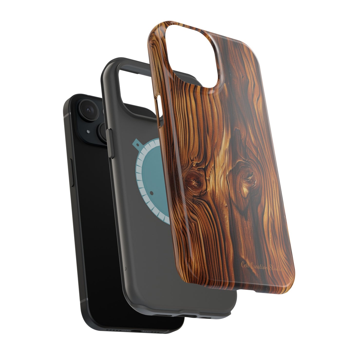 "Wood Grain Elegance" -MagSafe Tough iPhone Cases