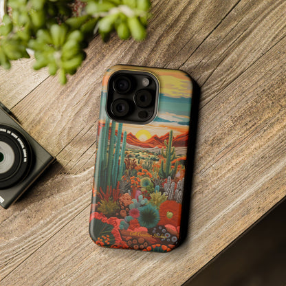 "Desert Bloom Embroidery" -MagSafe Tough iPhone Cases