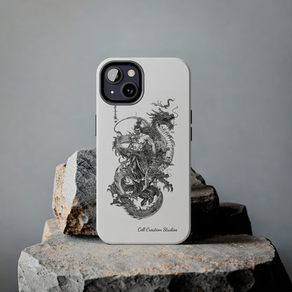 "Samurai and Dragon Sketch" -Tough iPhone Cases