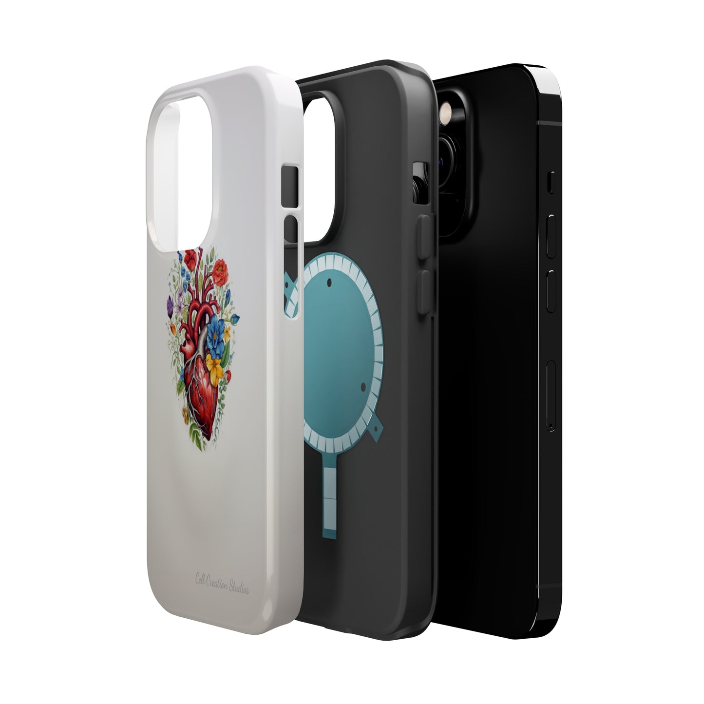 "Floral Heart Harmony" -MagSafe Tough iPhone Cases