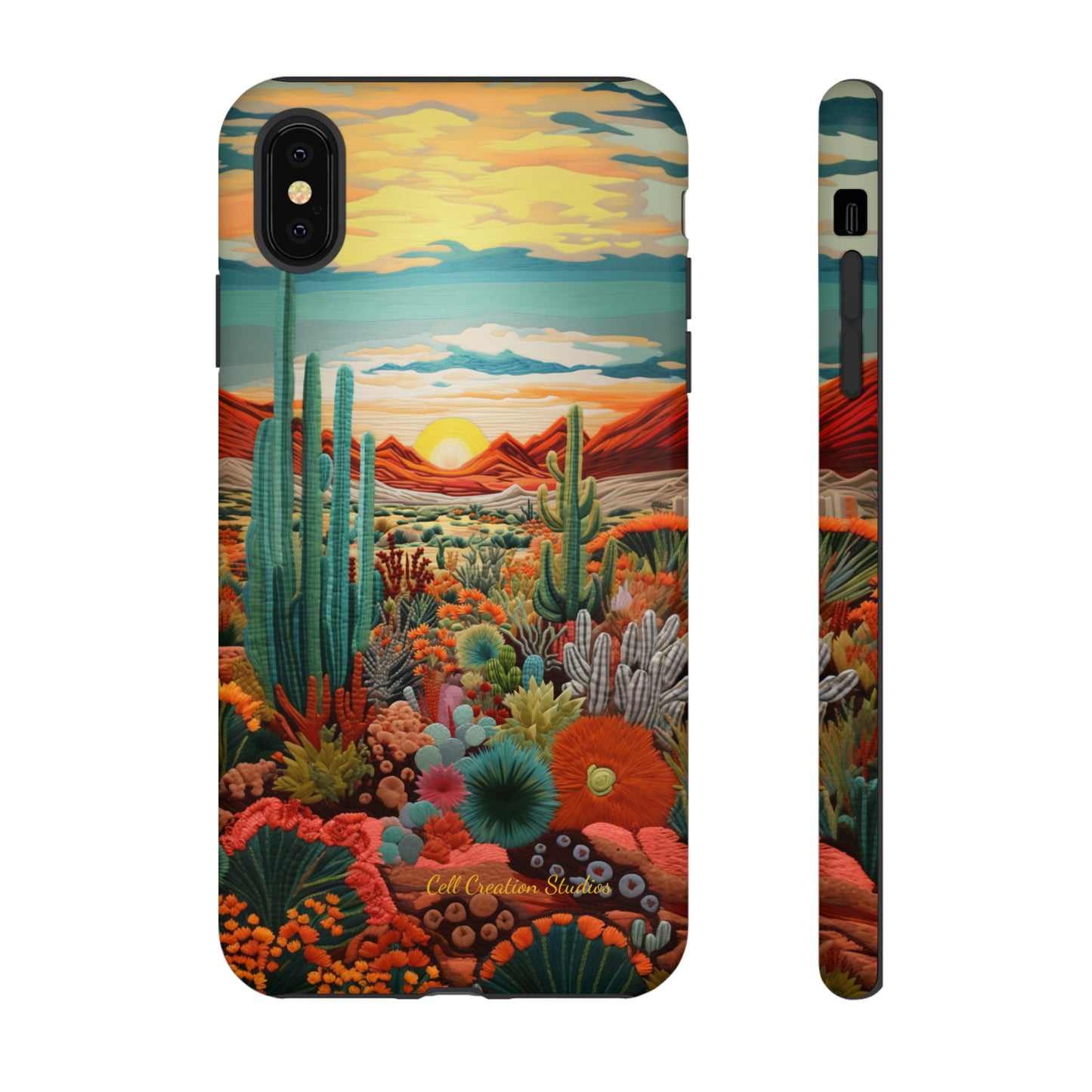 "Desert Bloom Embroidery" -Tough iPhone Cases