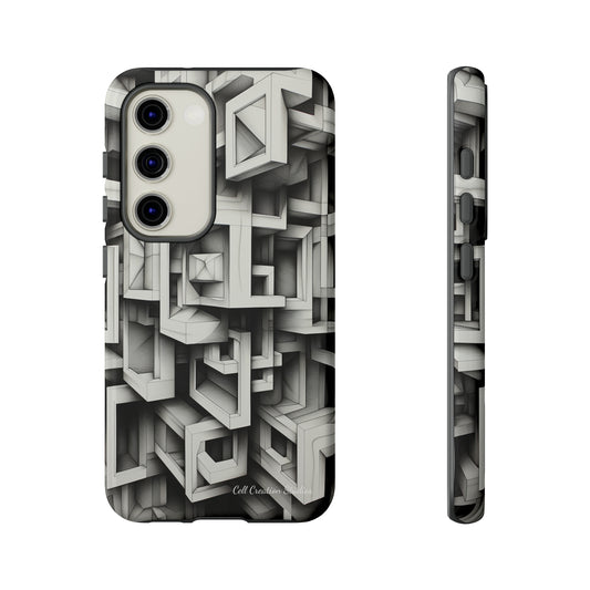 The "Geometric Right Angles" Cell Phone Case -Experience Sleek Simplicity-Tough Phone Cases-Tough Cases