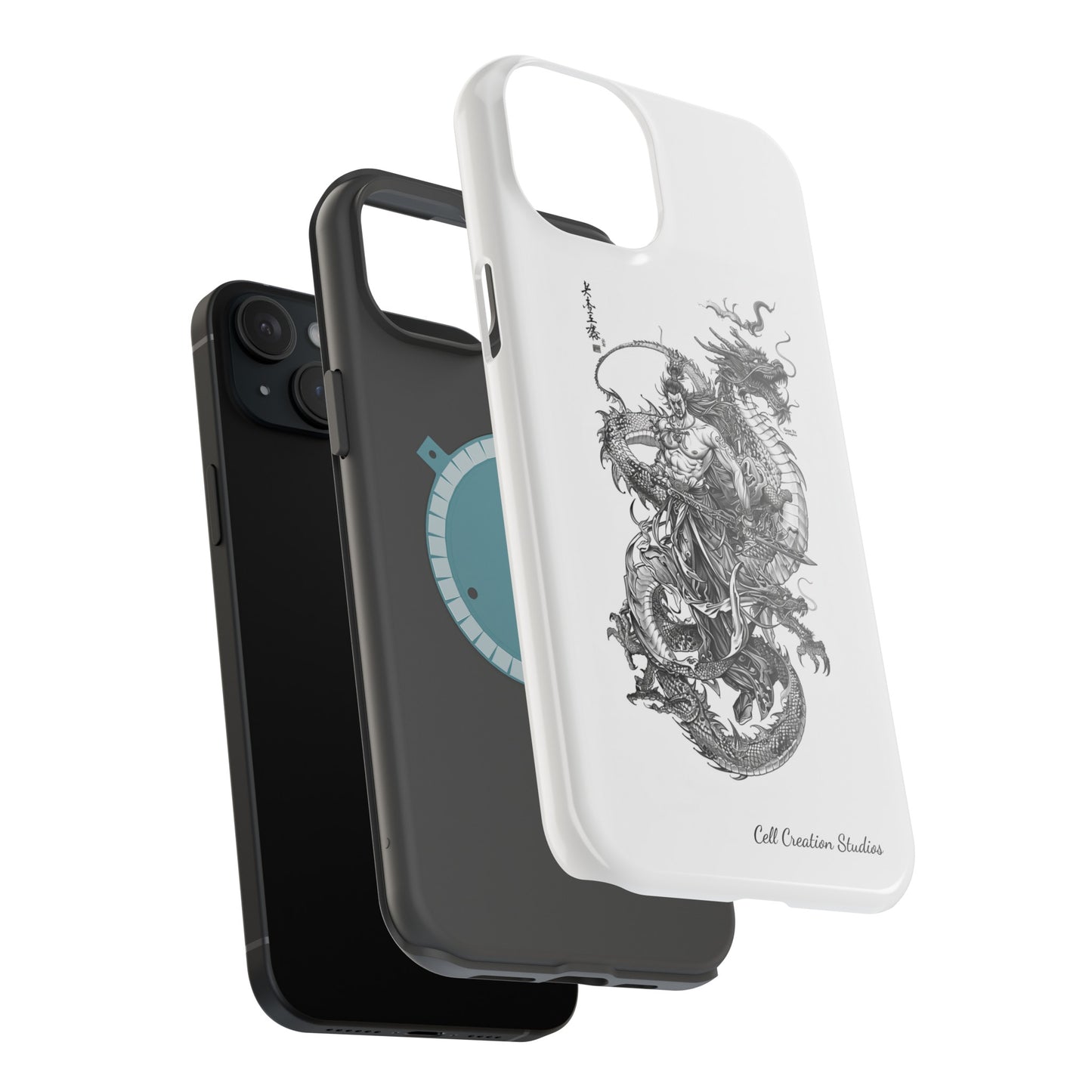 "Samurai and Dragon Sketch" -MagSafe Tough iPhone Cases