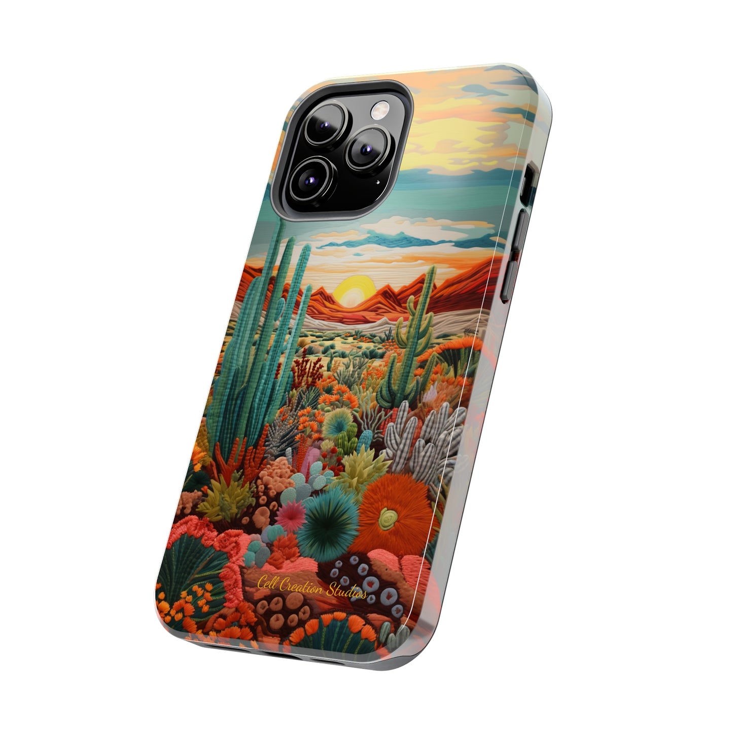 "Desert Bloom Embroidery" -Tough iPhone Cases