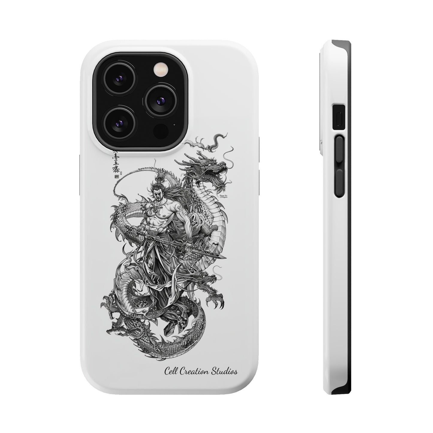 "Samurai and Dragon Sketch" -MagSafe Tough iPhone Cases