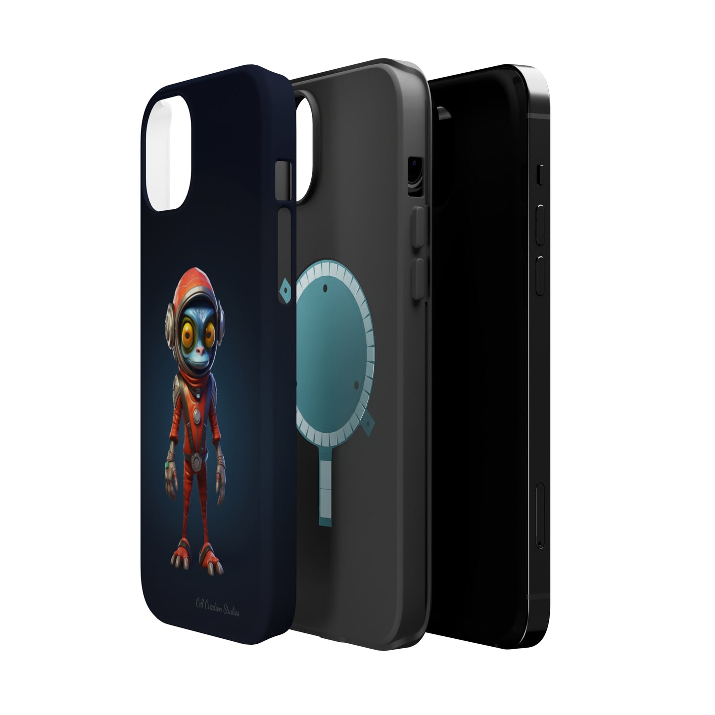 The "AstroGuard" Animated Blue Alien Astronaut Phone Case -MagSafe Tough Cases