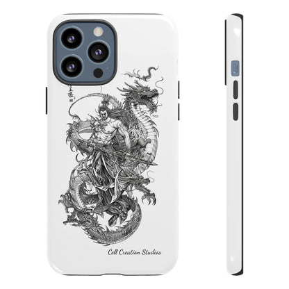 "Samurai and Dragon Sketch" -Tough iPhone Cases