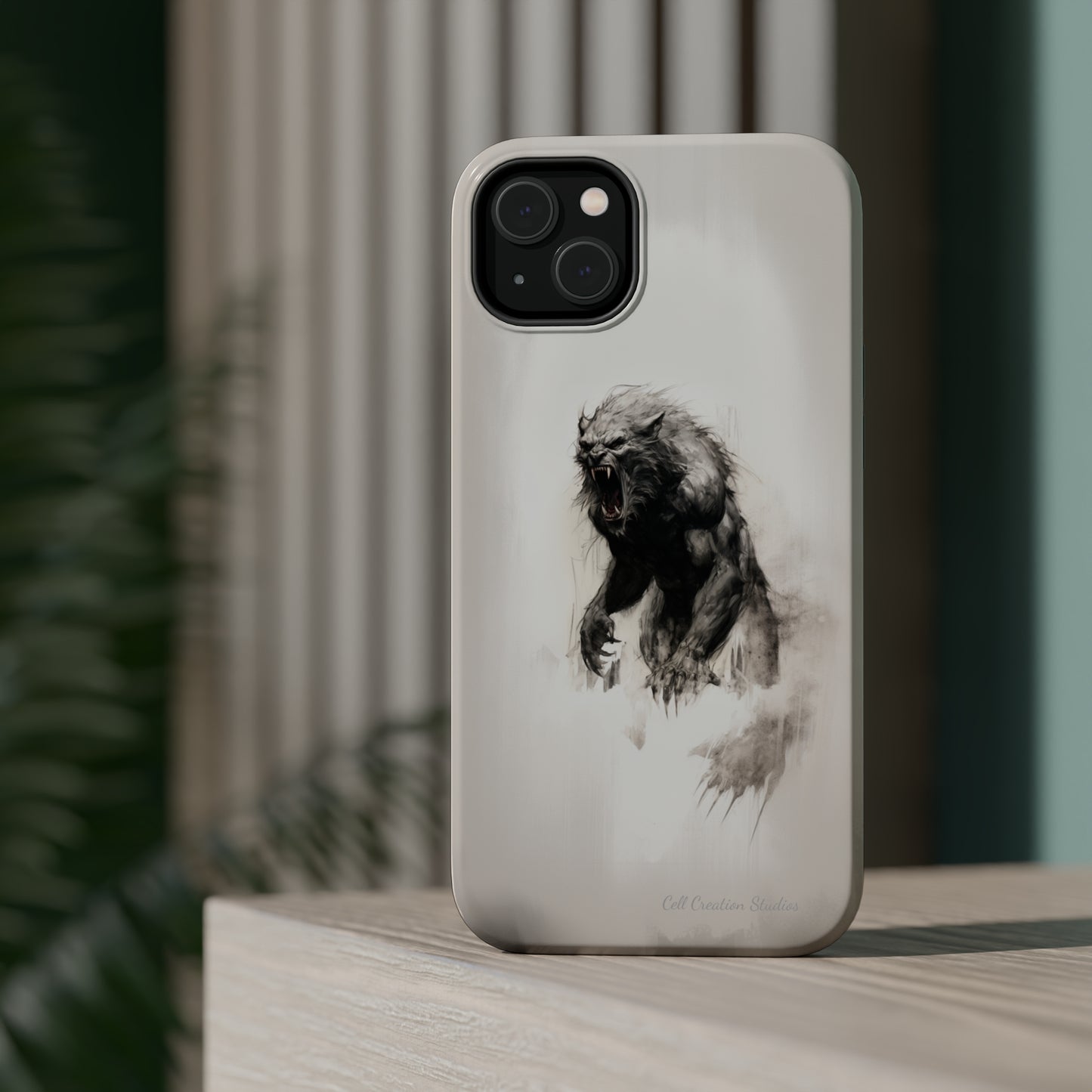 "Moonlit Shadow" Werewolf Sketch Cell Phone Case -MagSafe Tough Cases