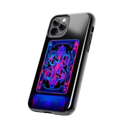 Introducing the "Neon Ace of Hearts" Cell Phone Case – Elevate Your Style with a Dazzling Card -Tough Phone Cases