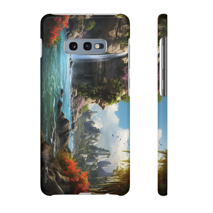 Introducing the "Nature's Cascade" Cell Phone Case – Capture Majestic Beauty with Rock Cliffs and Waterfall! -Snap Cases