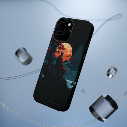 Introducing the "Moonlit Samurai Serenity" Cell Phone Case – Embrace Elegance and Strength -MagSafe Tough Cases