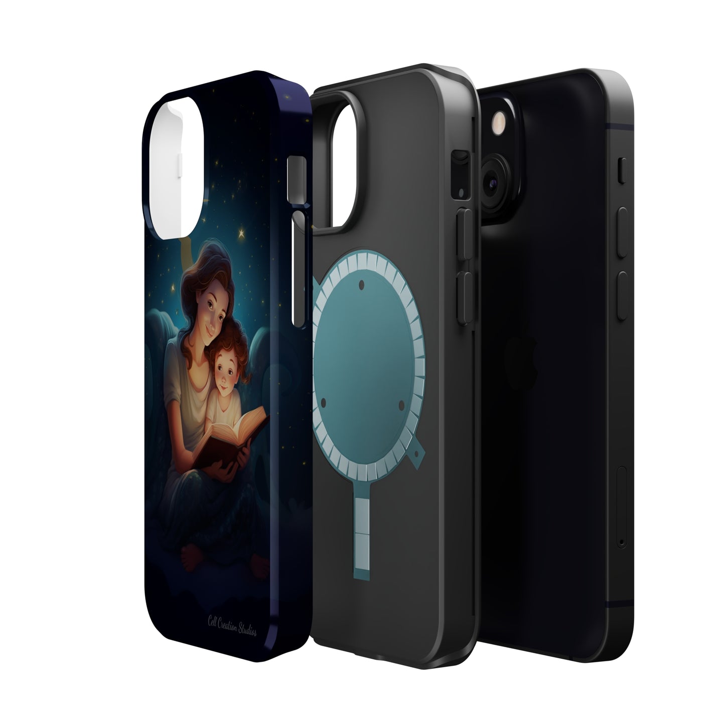 Introducing the "Bedtime Story Bliss" Cell Phone Case – Cherish Heartwarming Moments with Every Glance -MagSafe Tough Cases