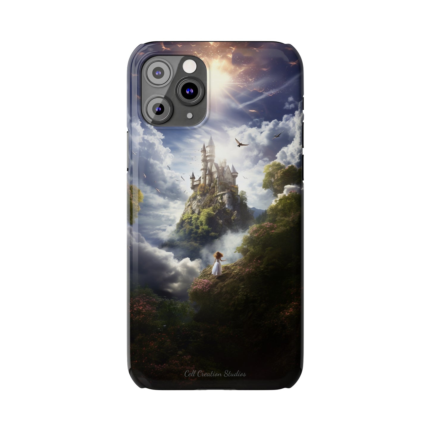 Introducing the "Enchanted Discovery" Cell Phone Case – Embark on a Journey of Magic with a Girl and a Magical Castle! -Slim Phone Cases